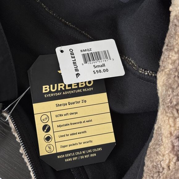 Burlebo Jacket Mens Small Camo Sherpa Quarter Zip Anorak Fleece Outdoors HuntNEW - Picture 4 of 11